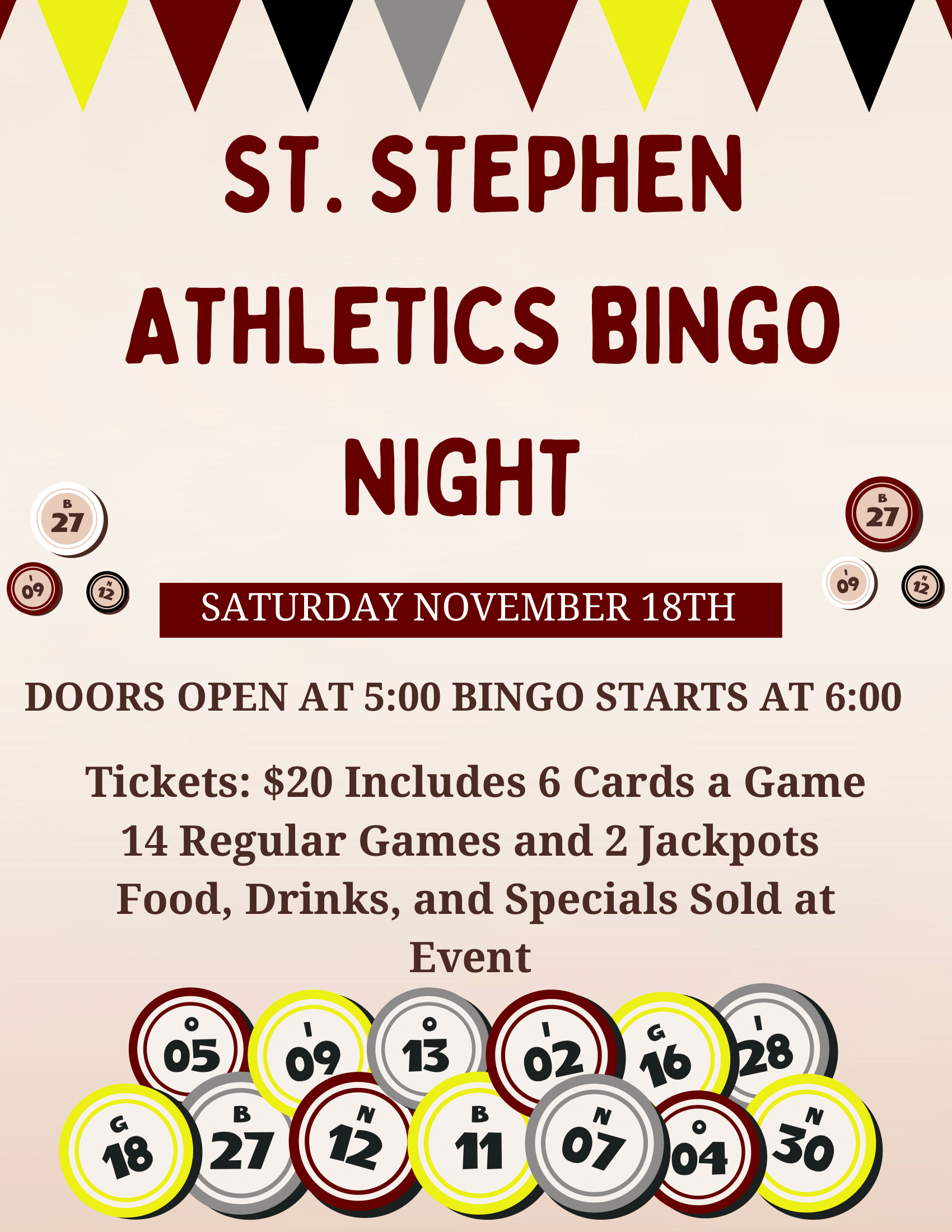 St. Stephen Athletics Bingo Night